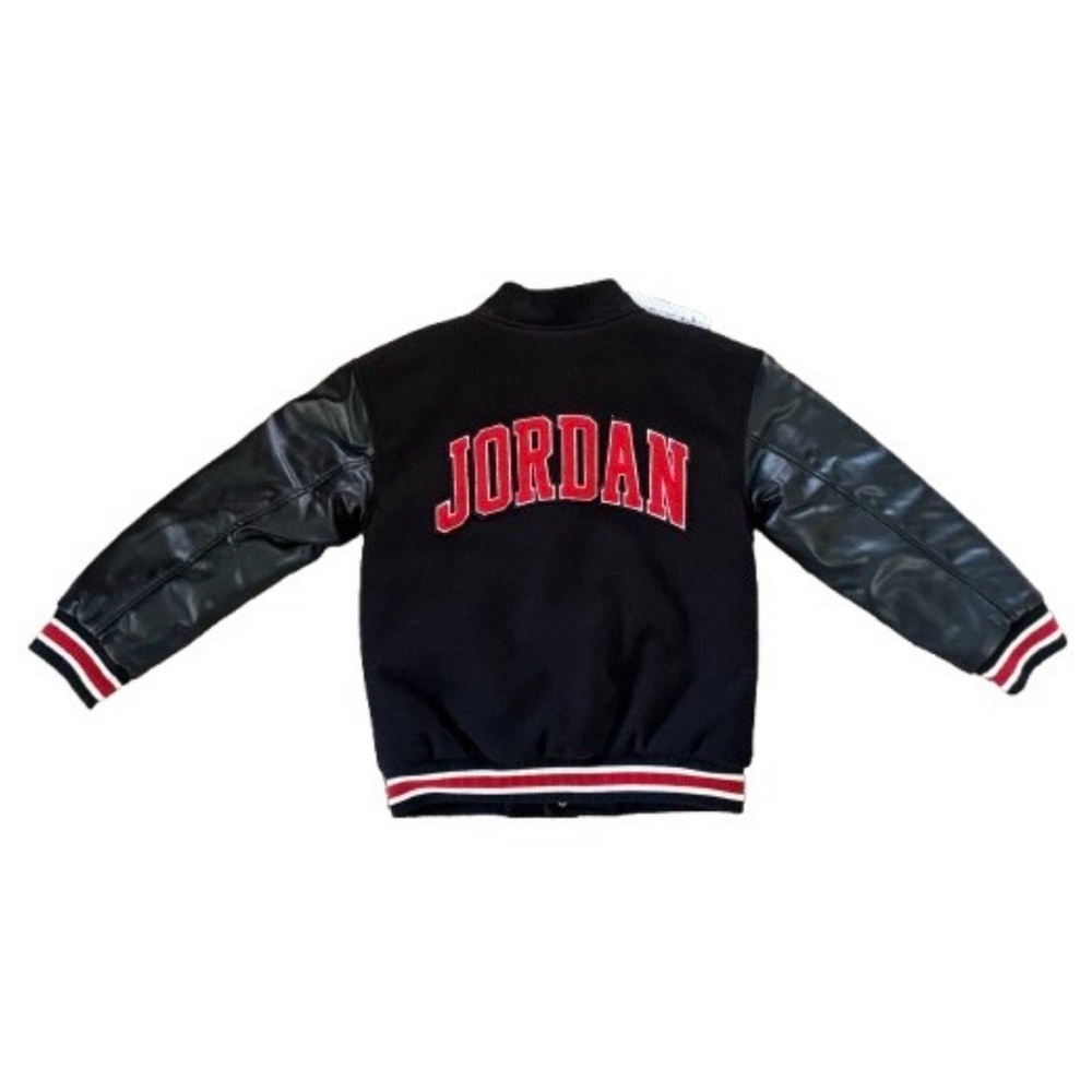 Nike Jordan Varsity Jacket Black-Red, Size S, 95D197-023 MISSING 1 Snap Cover
